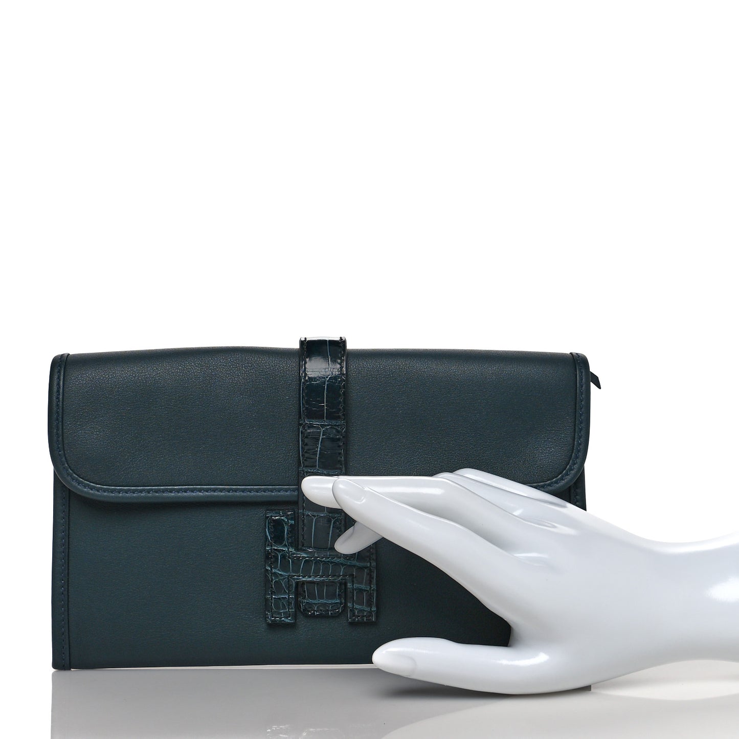 Swift Alligator Jige Touch Duo Clutch Vert Rousseau
