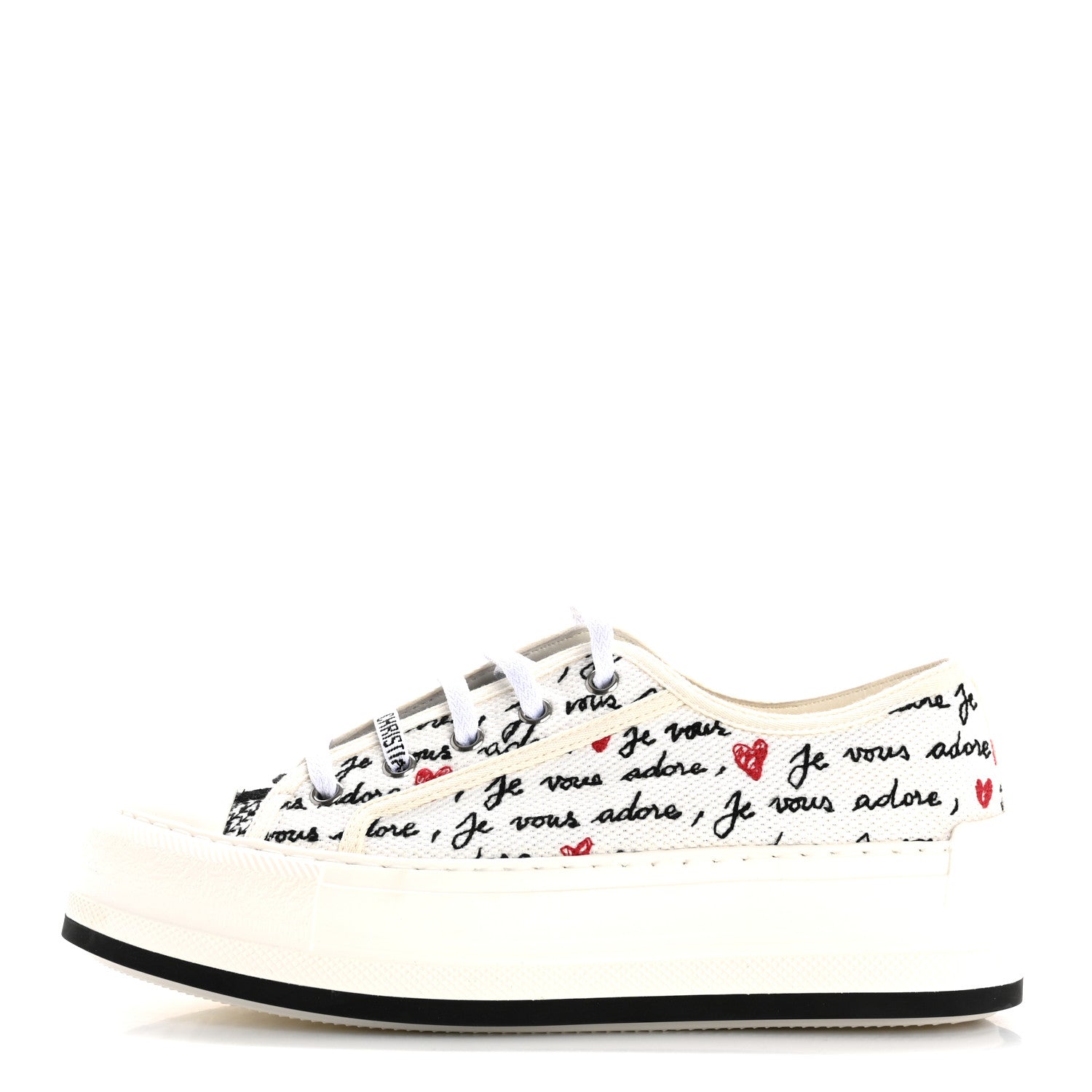 Christian Dior Canvas Dioramour Walk'N'Dior Low Top Sneakers 37 White Black 1 of 9