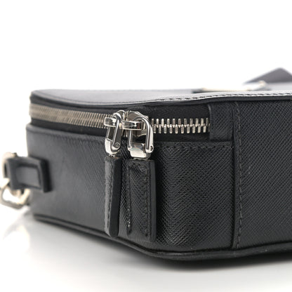 Prada Saffiano Travel Medium Brique Crossbody Bag Black 9 of 11