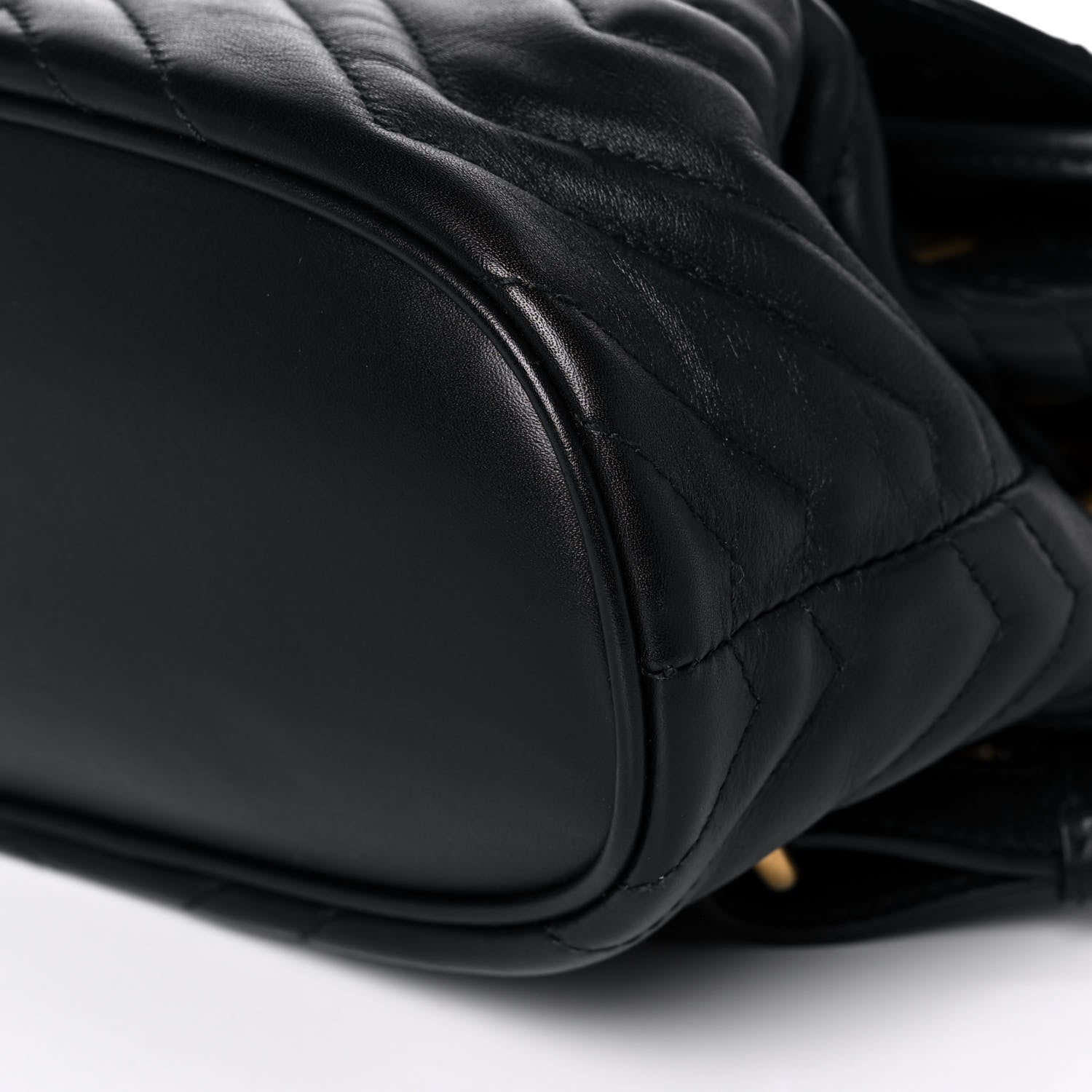 Gucci Calfskin Matelasse GG Marmont Flap Backpack Black 10 of 11