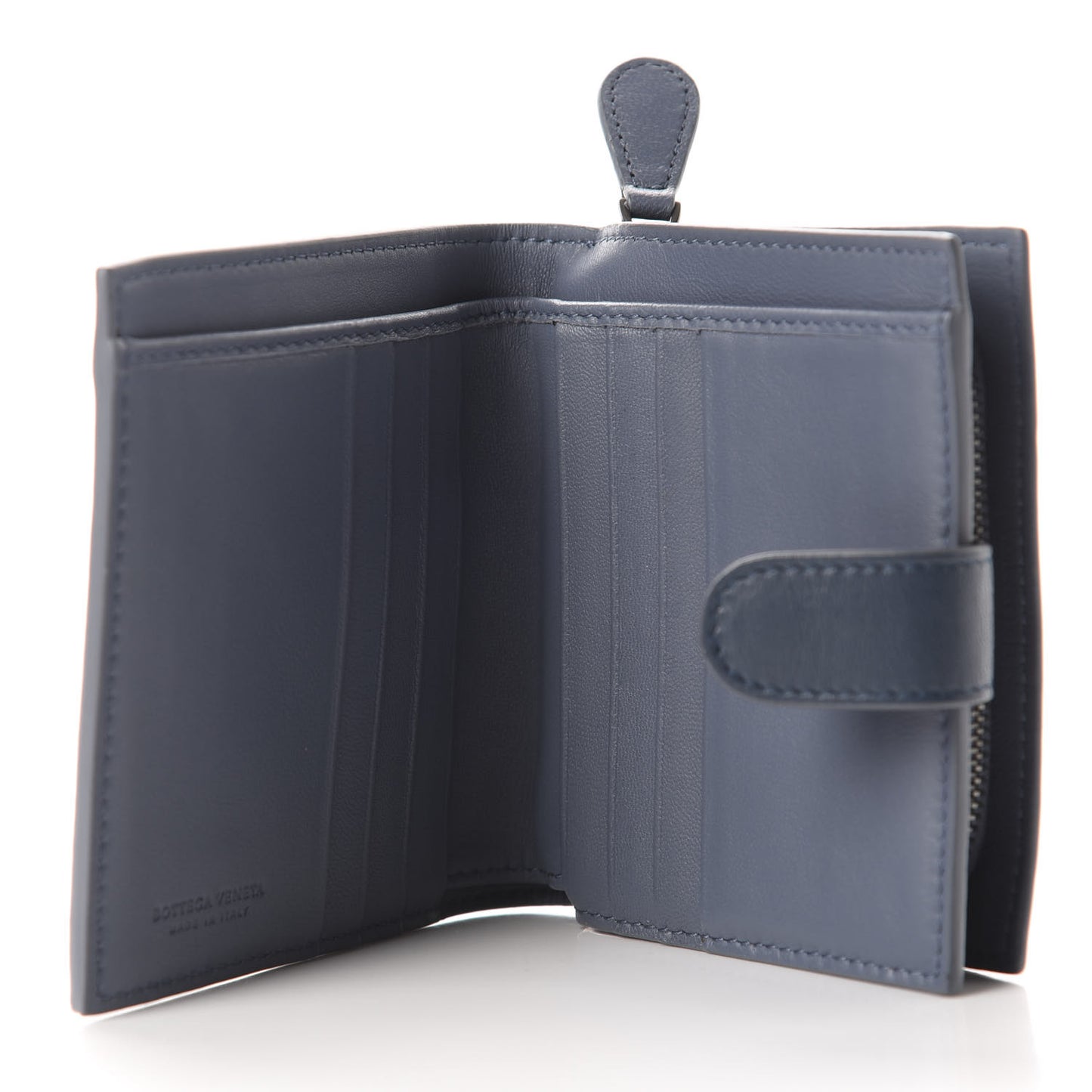 Nappa Intrecciato Mini Wallet Dark Blue