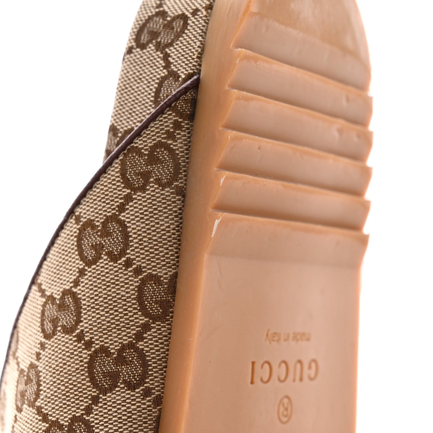 Gucci GG Monogram Lavaredo Eco Fabric Mens Slide Sandals With Straps 8 Beige Ebony Light Brown 17 of 20