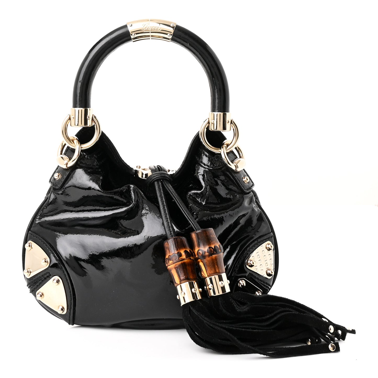 Patent Mini Indy Top Handle Hobo Black