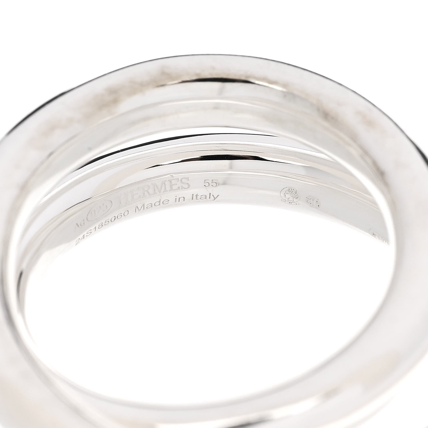 Hermes Sterling Silver MM Vertige Ring 55 7.25 4 of 4