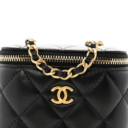 Chanel Lambskin Quilted Mini Pearl Crush Vanity Case With Chain Black 8 of 11