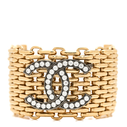 Chanel Crystal CC Chain CC Bracelet Gold Silver 1 of 4