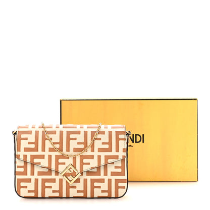 Fendi Calfskin FF Diamonds Wallet On Chain Camellia Caramel 11 of 11