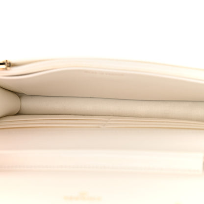 Chanel Caviar Quilted Crystal Heart CC Wallet On Chain WOC White 5 of 12