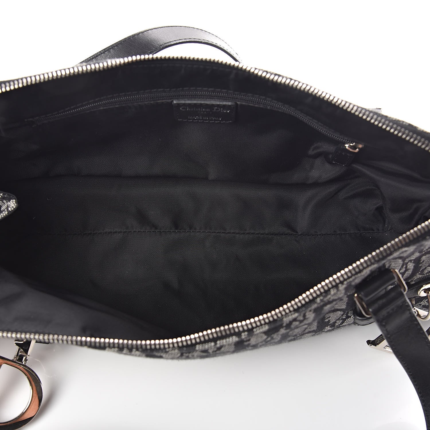 Christian Dior Denim Monogram Charms Shoulder Bag Black 5 of 9