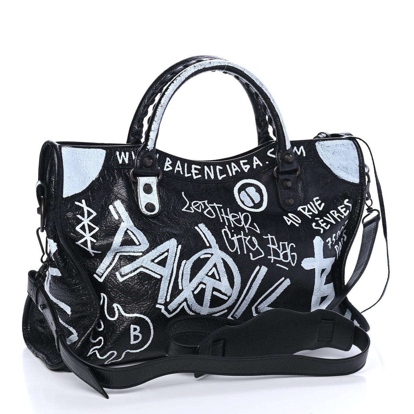 Agneau Arena Graffiti All Over Classic Hardware City Black White