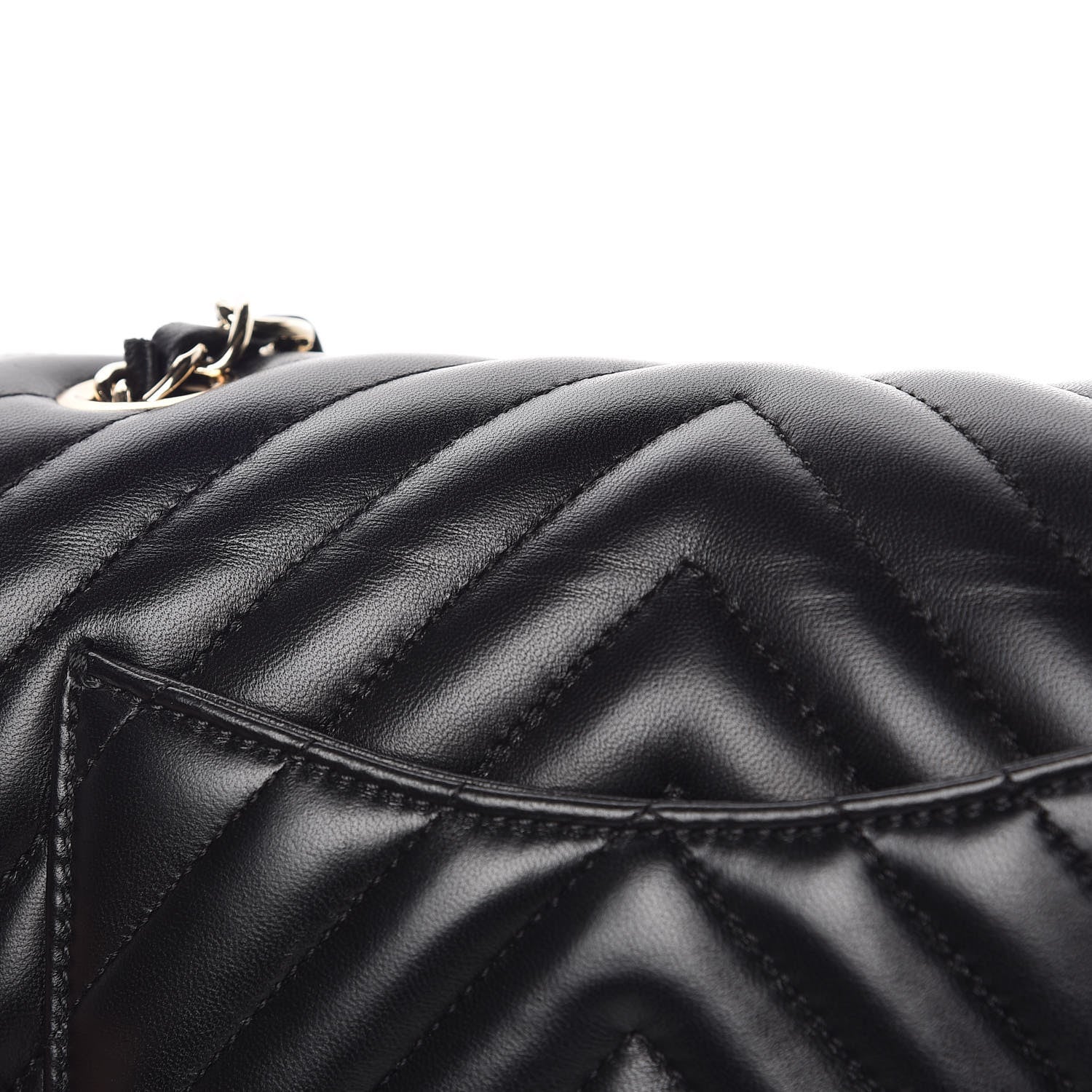 Chanel Lambskin Chevron Quilted Mini Rectangular Flap Black 10 of 11