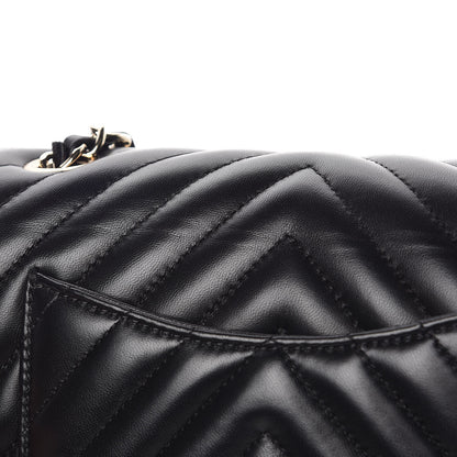 Chanel Lambskin Chevron Quilted Mini Rectangular Flap Black 10 of 11