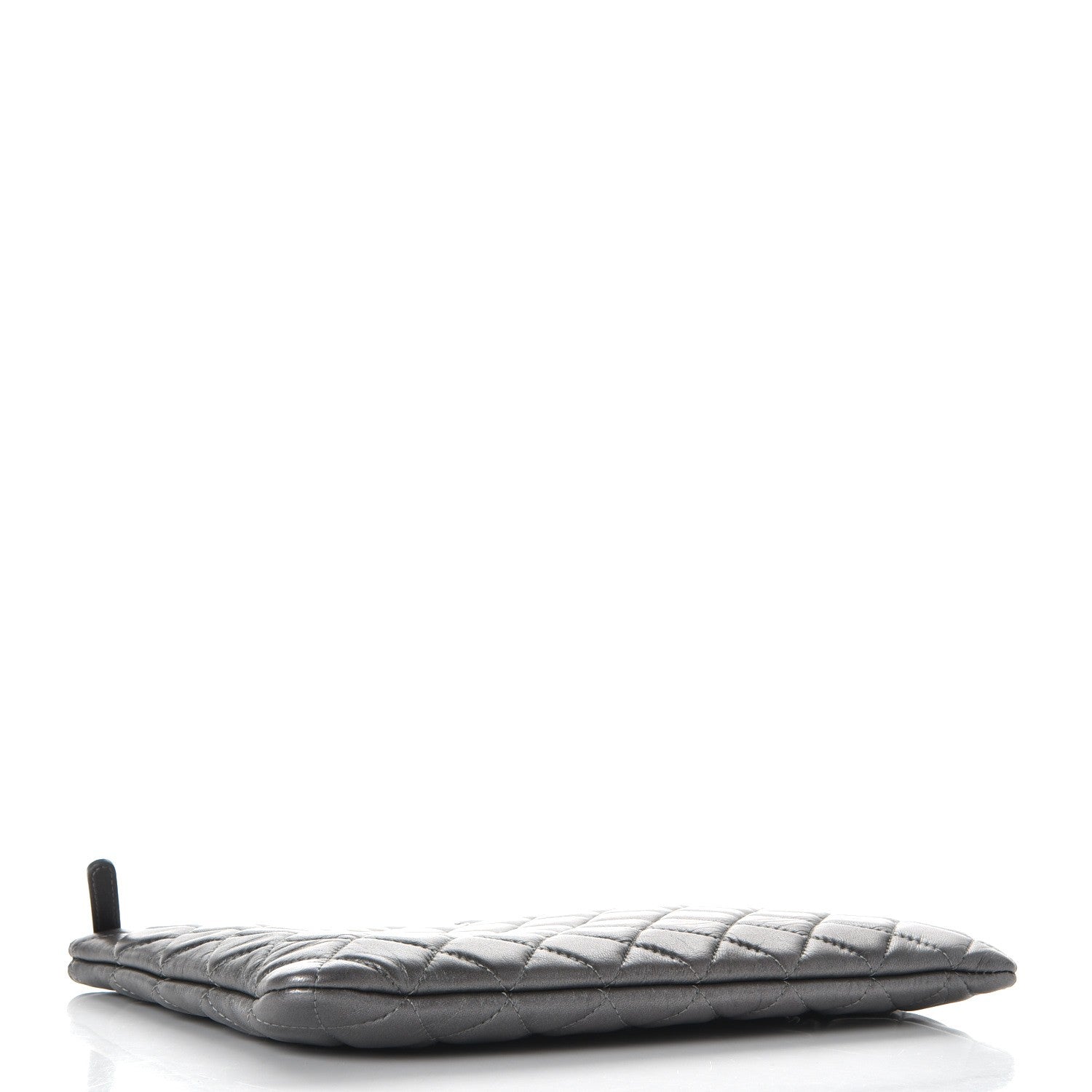 Chanel Metallic Lambskin Quilted Medium Cosmetic Case Silver 4 of 8