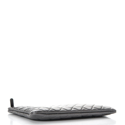 Chanel Metallic Lambskin Quilted Medium Cosmetic Case Silver 4 of 8