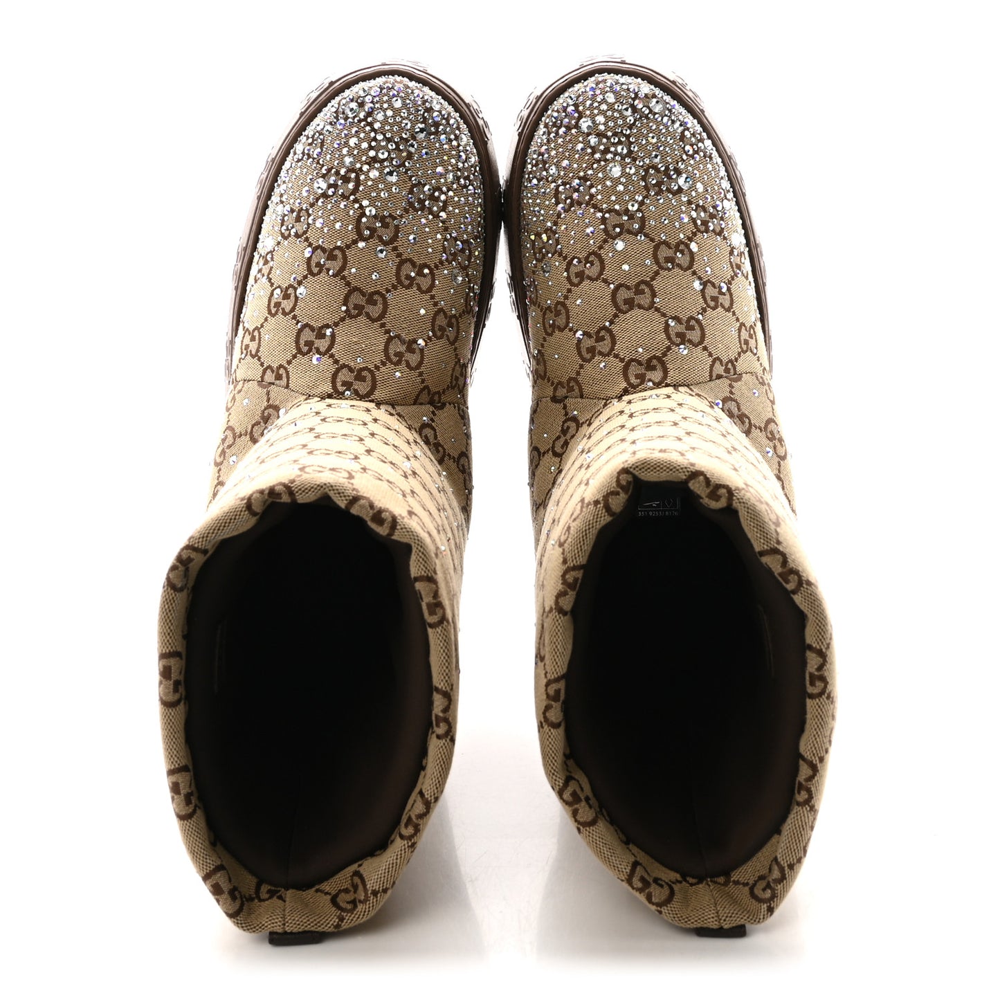 Monogram GG Strass Thermal Bootie 38.5 Camel Ebony