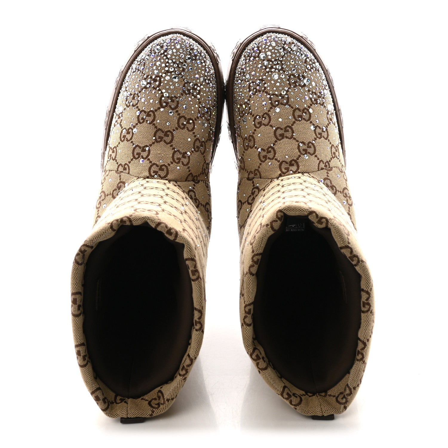 Gucci Monogram GG Strass Thermal Bootie 38.5 Camel Ebony 2 of 10