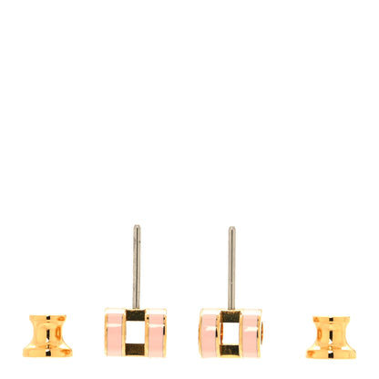 Hermes Gold Lacquered Mini Pop H Earrings Rose Sakura 3 of 5