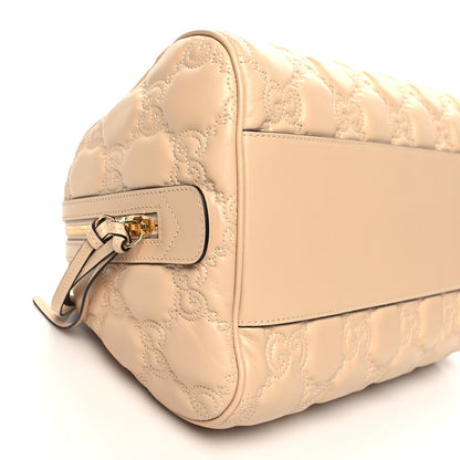 Gucci Calfskin GG Matelasse Medium Bowler Bag Naturale 9 of 10