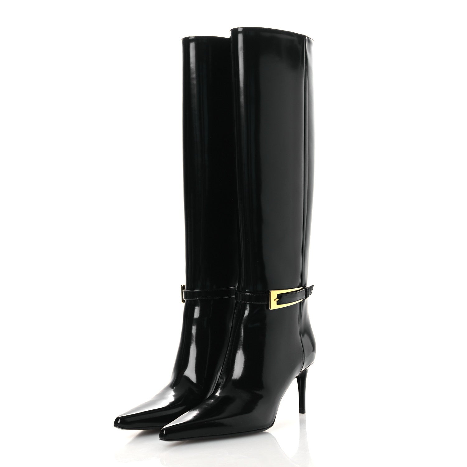 Saint Laurent Vitello Marilyn Hacker 70mm Luz Boots 37.5 Black 4 of 11