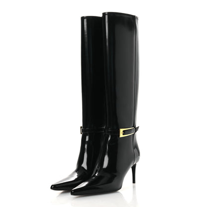 Saint Laurent Vitello Marilyn Hacker 70mm Luz Boots 37.5 Black 4 of 11
