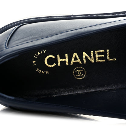 Chanel Lambskin Quilted CC Turnlock Loafers 39.5 Navy 8 of 10