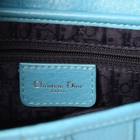 Christian Dior Calfskin Saddle Bag Blue 6 of 12