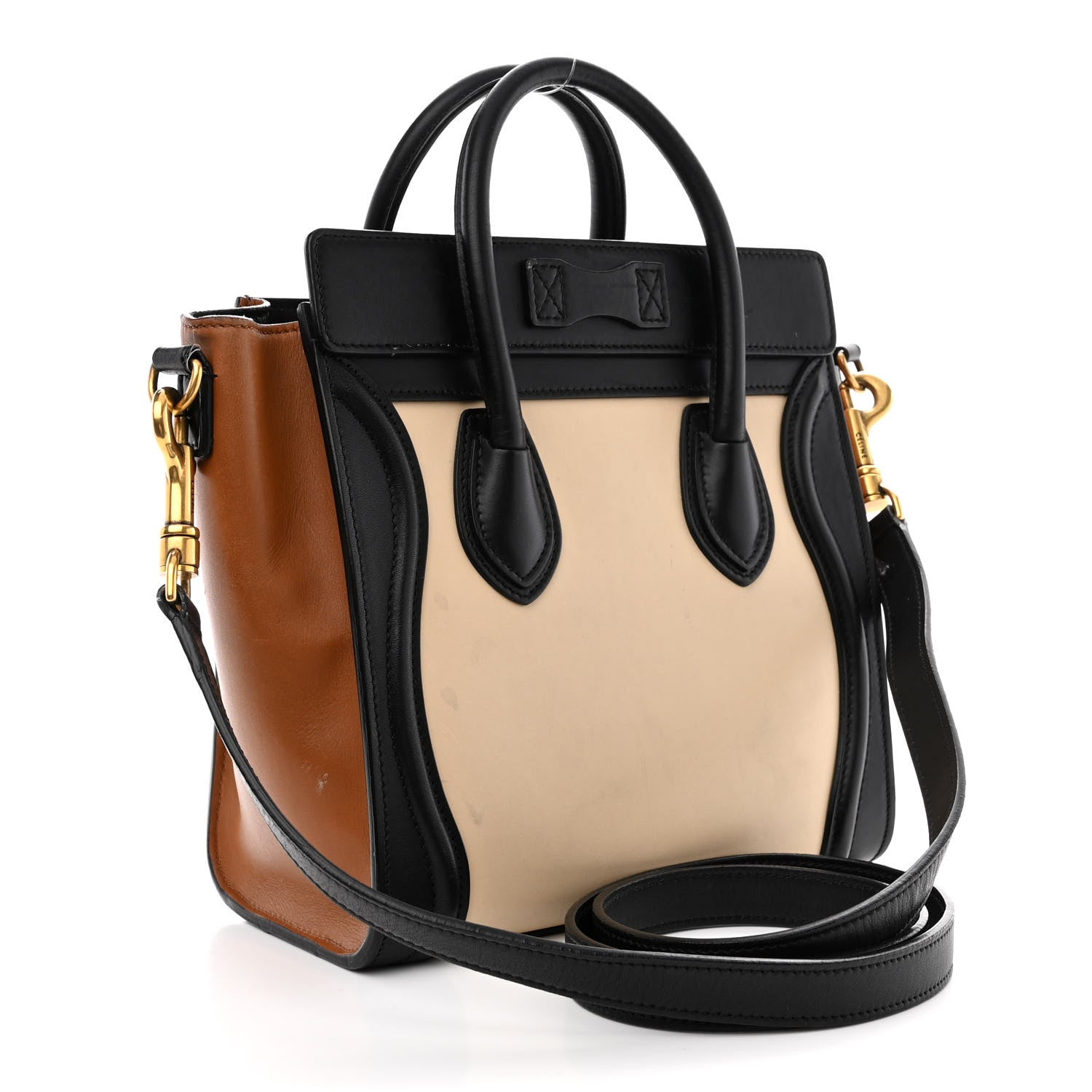 Celine Smooth Calfskin Nano Tri-Color Luggage Seashell 3 of 14