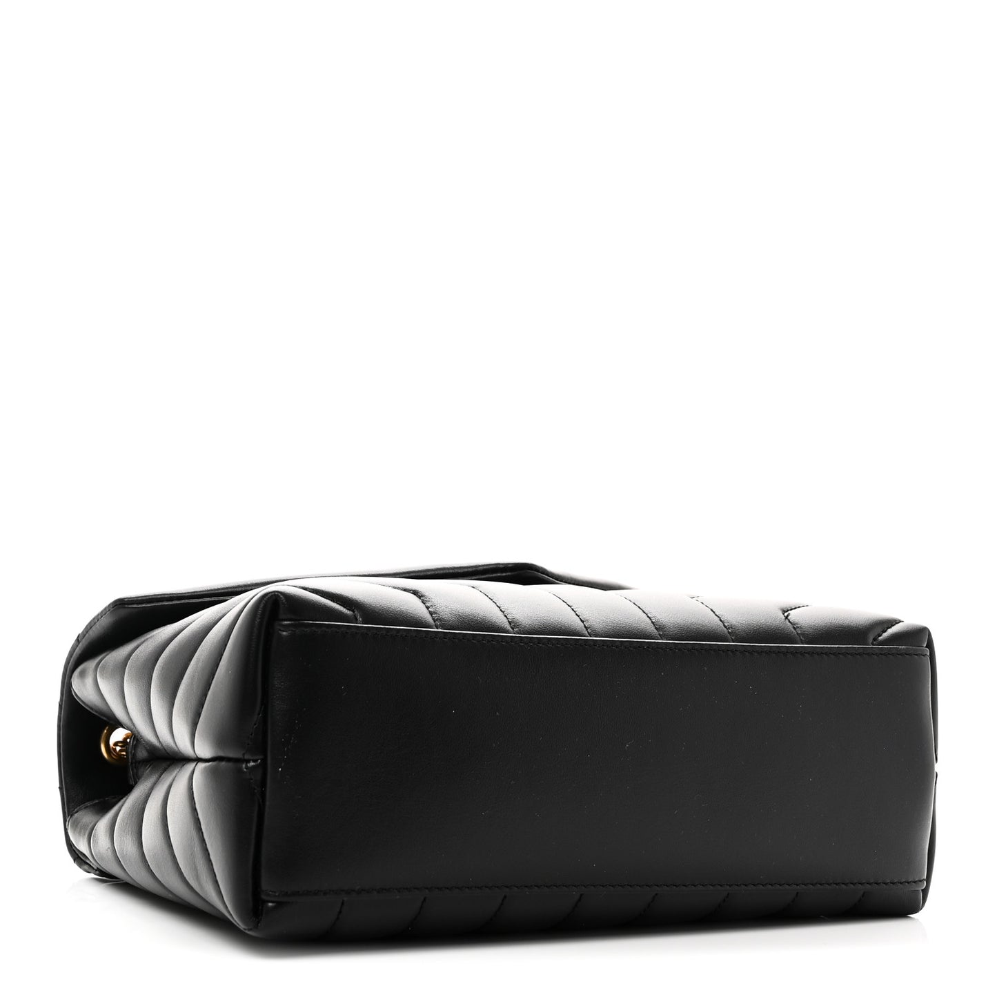 Calfskin Y Quilted Monogram Small Loulou Chain Satchel Black