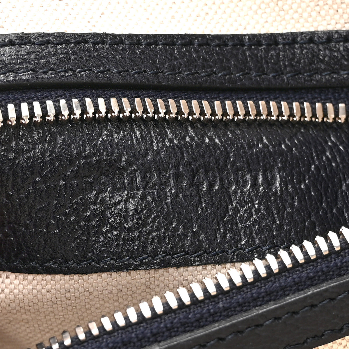 Gucci GG Supreme Monogram Textured Dollar Calfskin Web Small Ophidia Half Moon Hobo Beige Blue 7 of 11