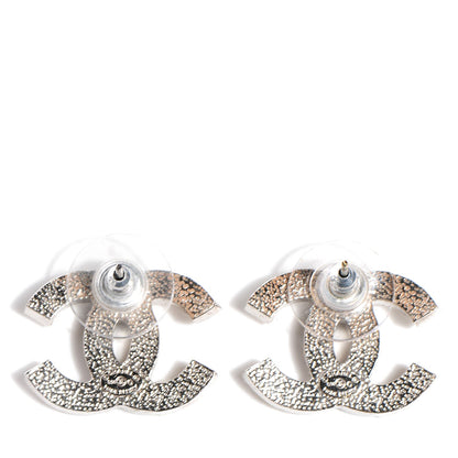 Chanel Baguette Crystal CC Earrings Silver 3 of 4