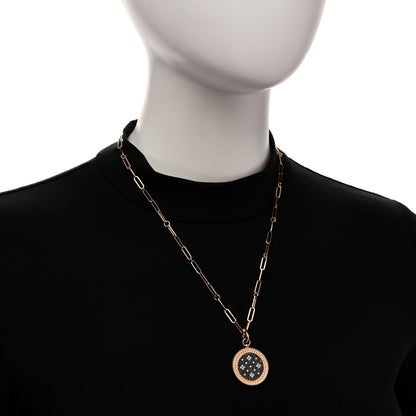 Roberto Coin 18K Rose Gold Black Diamond Venetian Princess Medallion Pendant Necklace 2 of 5