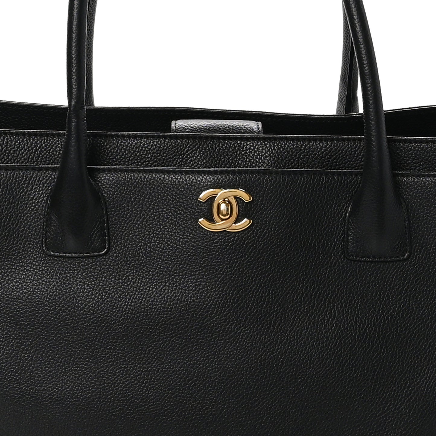 Calfskin Cerf Executive Shopper Tote Black