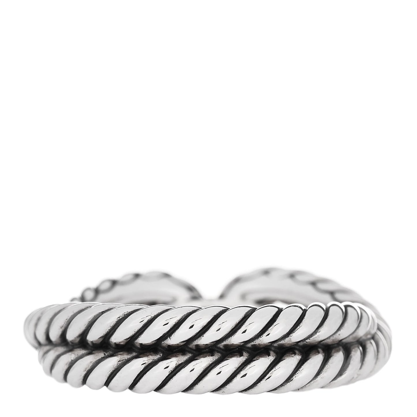 Sterling Silver 18K Yellow Gold Cable Loop Ring 54 6.75