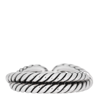 David Yurman Sterling Silver 18K Yellow Gold Cable Loop Ring 54 6.75 3 of 4