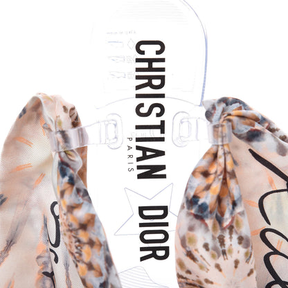 Christian Dior PVC Silk KaleiDiorscopic Mitzah Scarf Thong Sandals 36 Nude 6 of 8