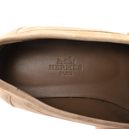 Hermes Suede Goatskin Womens Faubourg Loafers 36 Beige Argile 8 of 10
