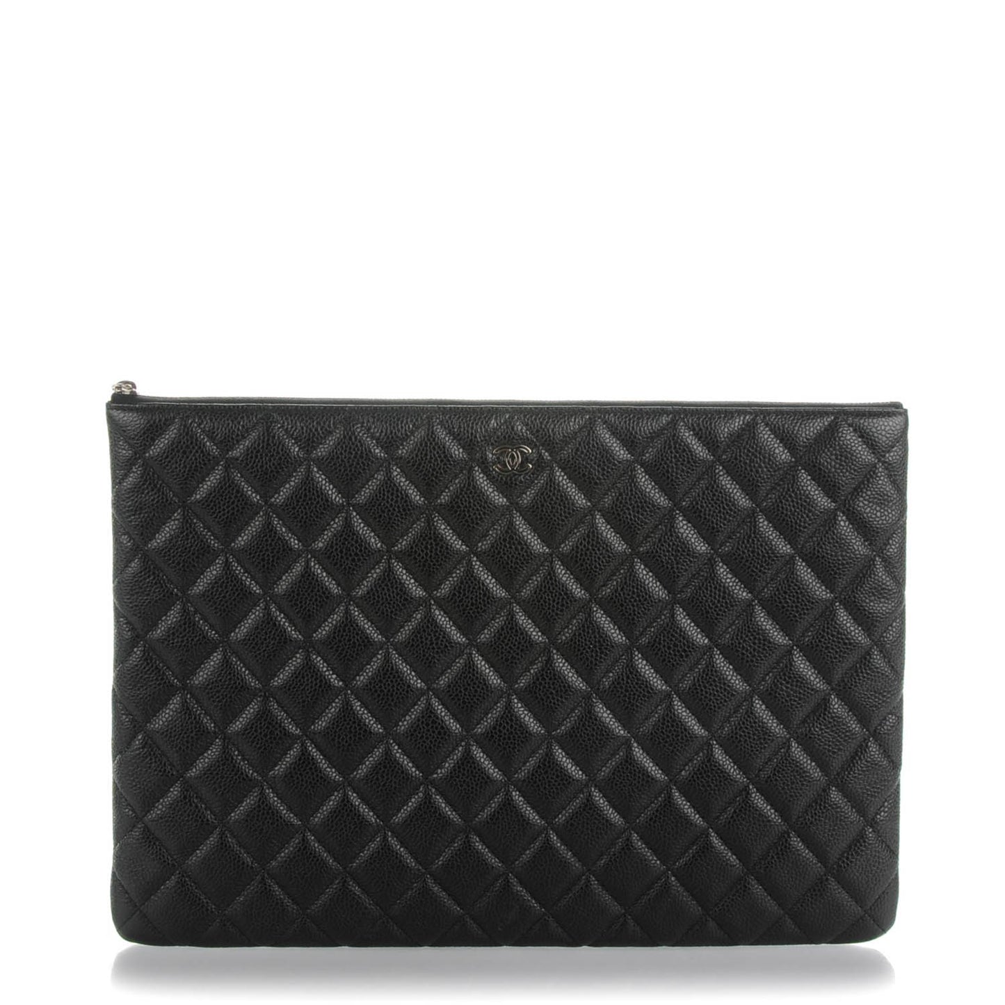 Caviar Quilted Large Cosmetic Case Black