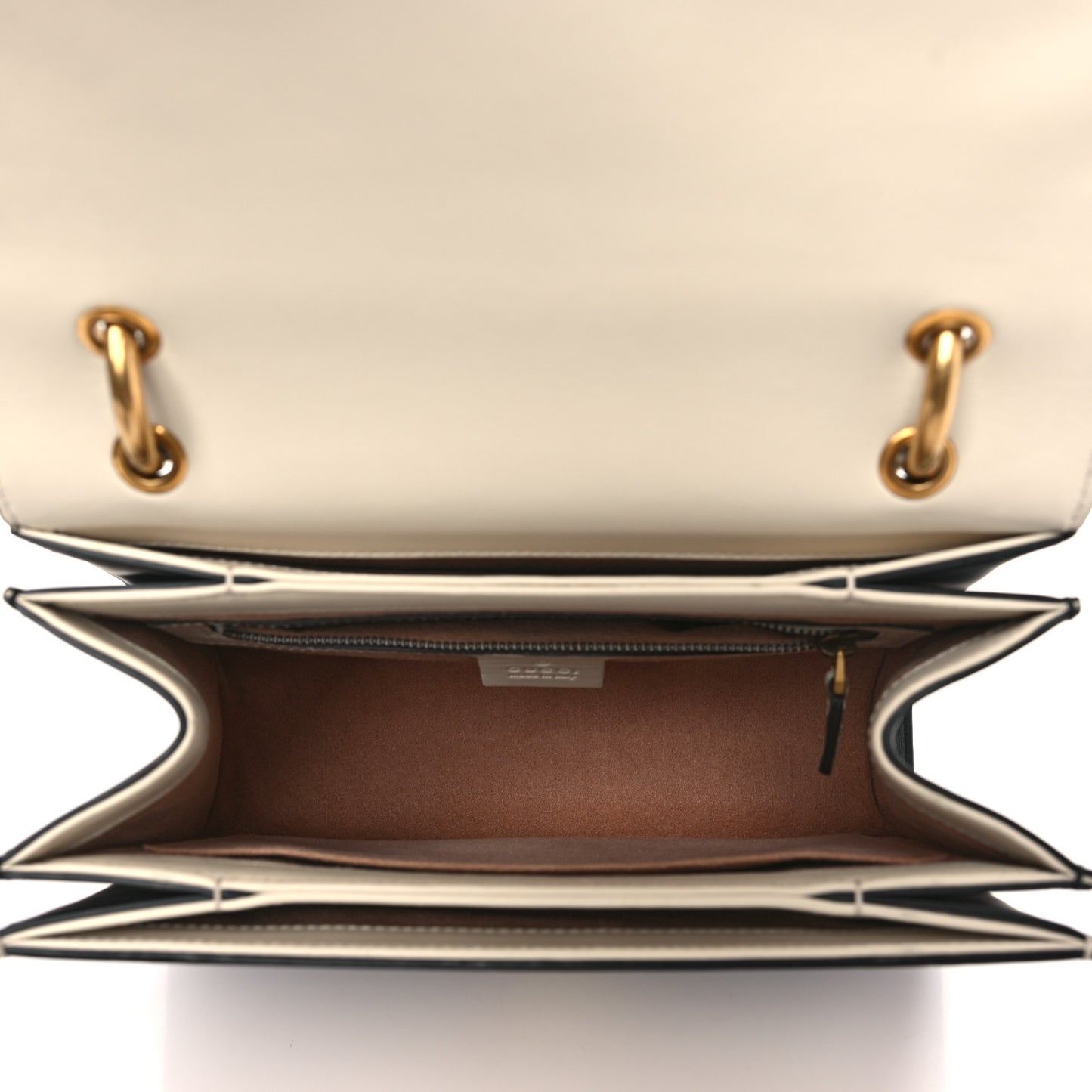 Calfskin Sylvie Web Small Queen Margaret Top Handle Bag Black White