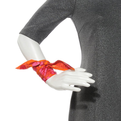 Hermes Silk Fleurs De Lotus Twilly Corail 3 of 6