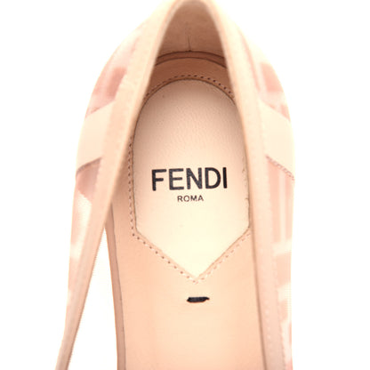 Fendi Mesh FF Skimmer Ballerina Flats 35 Rose Nude 8 of 10