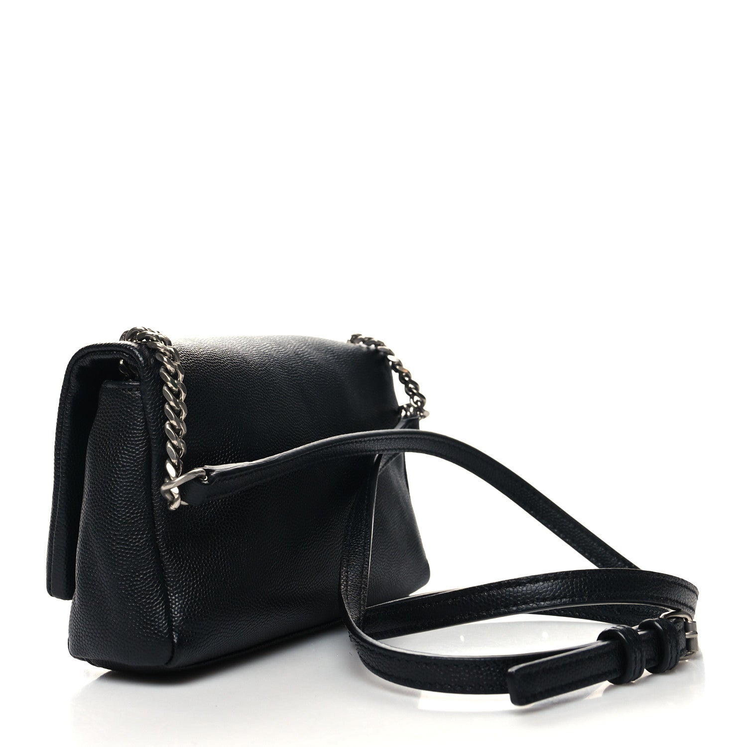 Saint Laurent Grain De Poudre Monogram Toy West Hollywood Fold-Over Bag Black 3 of 10