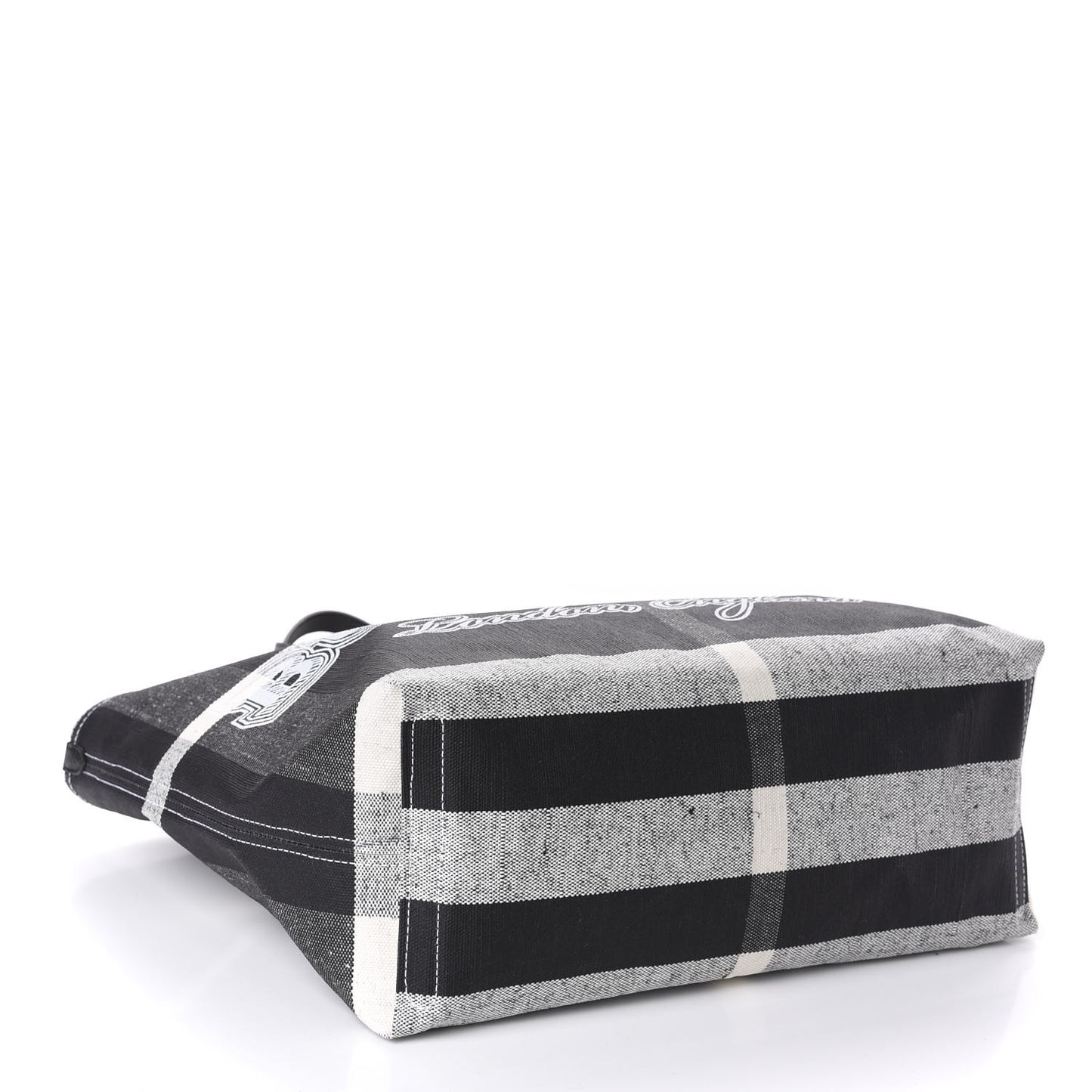 Coated Canvas Mega Check Medium Doodle Tote Black White