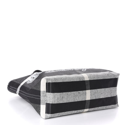 Burberry Coated Canvas Mega Check Medium Doodle Tote Black White 4 of 9