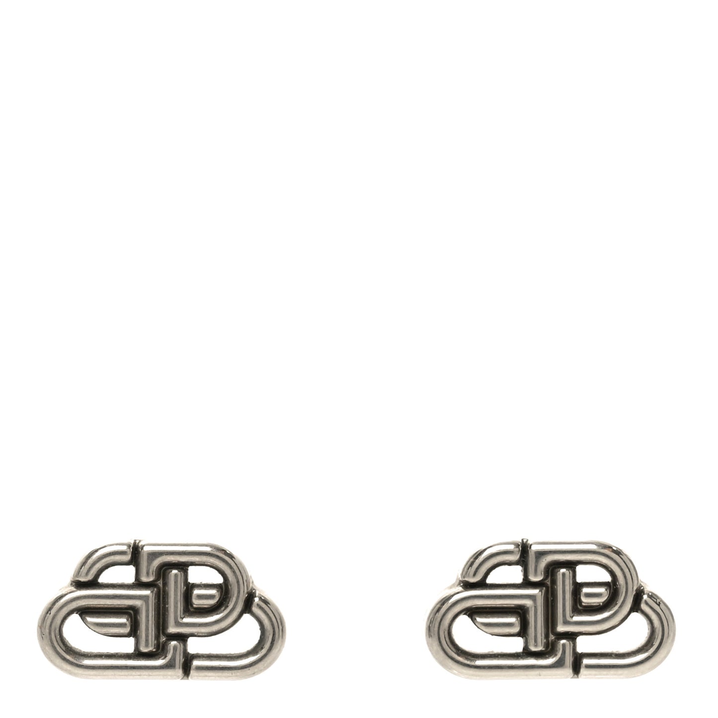 Metal XS BB Logo Earrings Silver