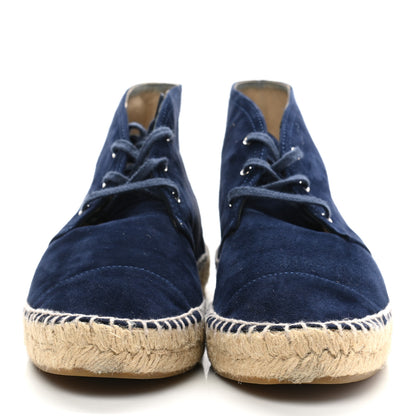 Chanel Suede Lace Up Espadrilles 42 Dark Navy Blue 2 of 13