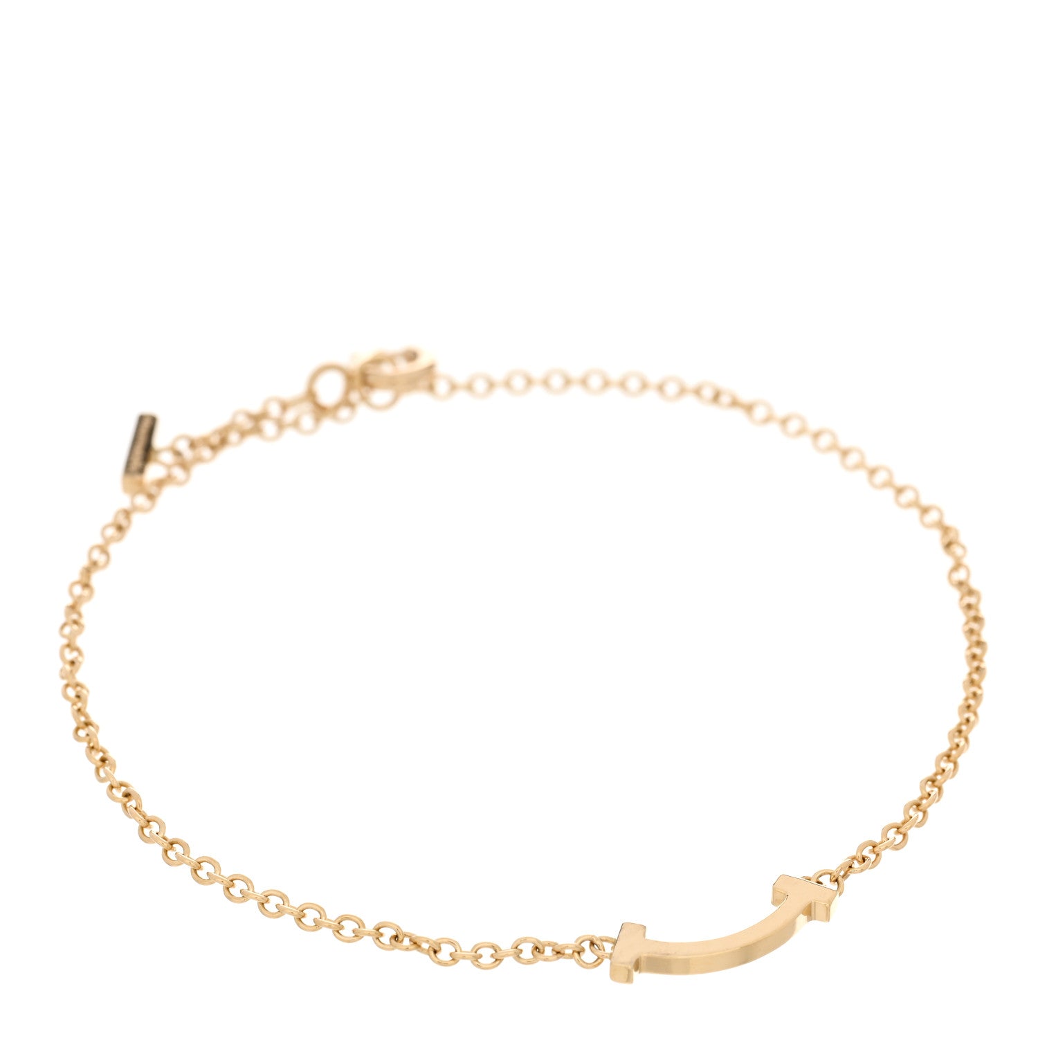 Tiffany 18K Yellow Gold Mini T Smile Bracelet 1 of 3