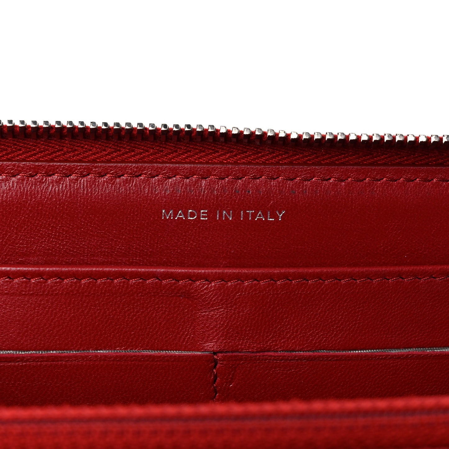 Lambskin Quilted Gusset Zip Around Wallet Red