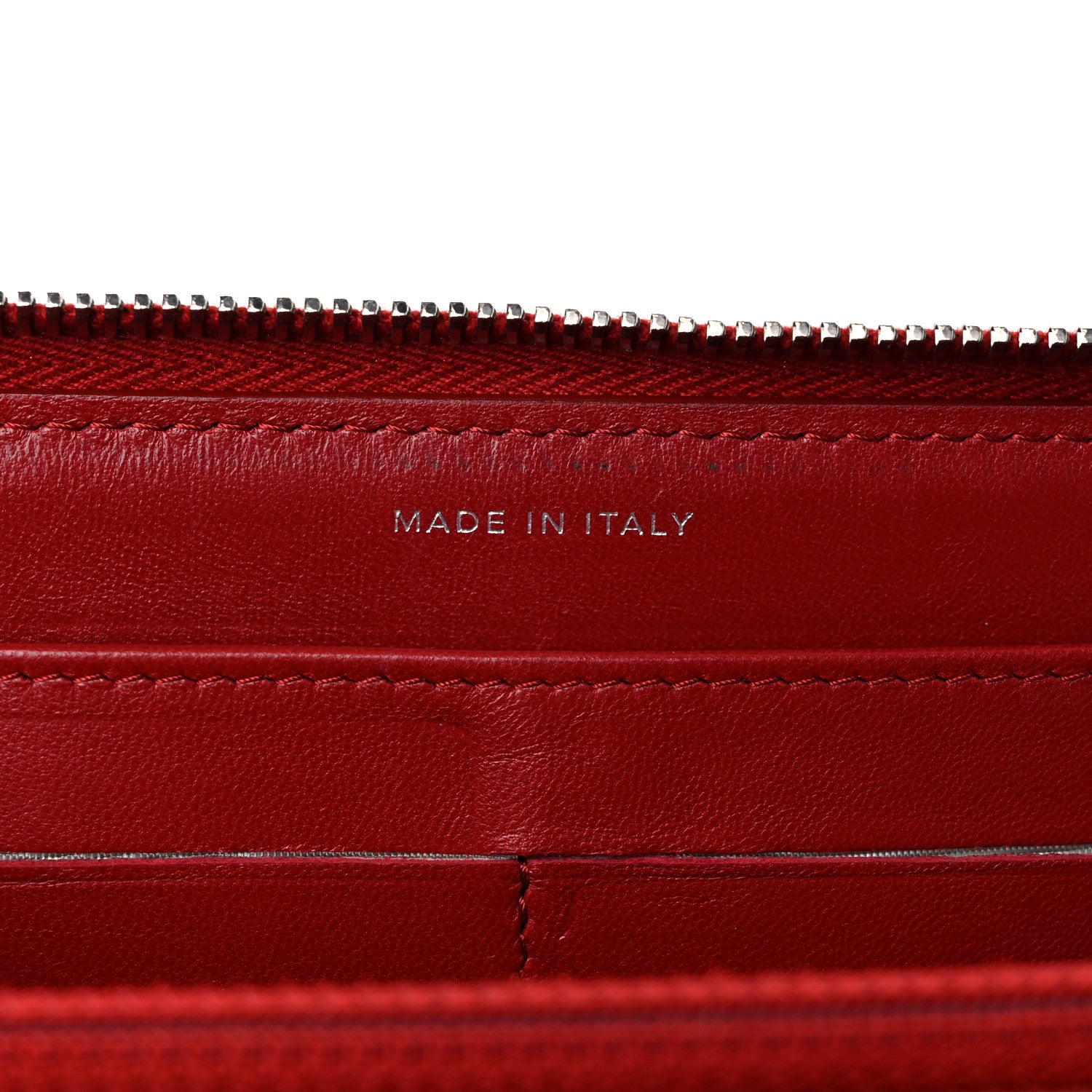 Chanel Lambskin Quilted Gusset Zip Around Wallet Red 7 of 25