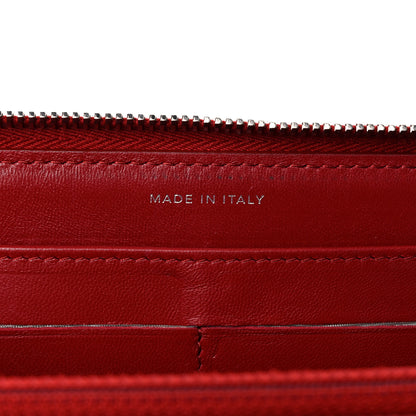 Chanel Lambskin Quilted Gusset Zip Around Wallet Red 7 of 25