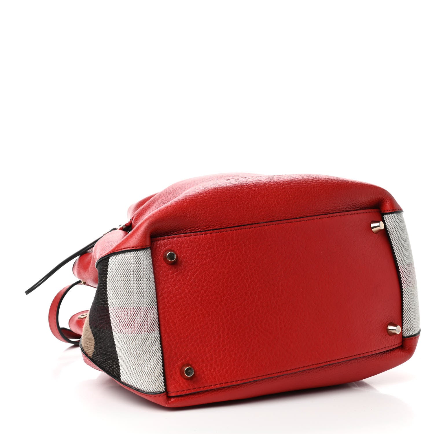 Burberry Grainy Calfskin House Check Small Maidstone Red 3 of 7